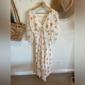 Free People Sea Glass Floral Midi Dress - Size 0 | Worn once for pictures